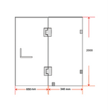 100 x 200cm Wall to Wall Frameless Shower Screen 10mm Glass By Della Francesca - Rear View