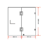 110 x 200cm Wall to Wall Frameless Shower Screen 10mm Glass By Della Francesca - Top-Down View