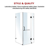 1000 x 900mm Frameless 10mm Glass Shower Screen By Della Francesca - 45-Degree Angle