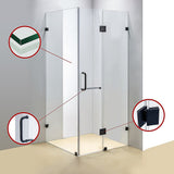 1100 x 900mm Frameless 10mm Glass Shower Screen By Della Francesca - Top-Down View