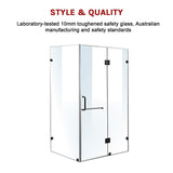 1200 x 1000mm Frameless 10mm Glass Shower Screen By Della Francesca - 45-Degree Angle