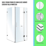 1000 x 700mm Frameless 10mm Glass Shower Screen By Della Francesca