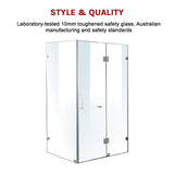 1200 x 700mm Frameless 10mm Glass Shower Screen By Della Francesca - Top-Down View
