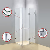 1200 x 800mm Frameless 10mm Glass Shower Screen By Della Francesca - Top-Down View