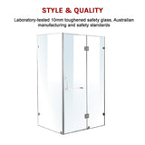 1200 x 800mm Frameless 10mm Glass Shower Screen By Della Francesca