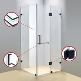 1100 x 1000mm Frameless 10mm Glass Shower Screen By Della Francesca - Top-Down View