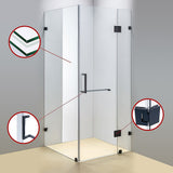 1200 x 1000mm Frameless 10mm Glass Shower Screen By Della Francesca - Top-Down View