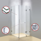 1100 x 1000mm Frameless 10mm Glass Shower Screen By Della Francesca