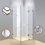 1100 x 1000mm Frameless 10mm Glass Shower Screen By Della Francesca - Top-Down View