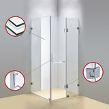 1200 x 1000mm Frameless 10mm Glass Shower Screen By Della Francesca - Top-Down View