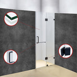 110 x 200cm Wall to Wall Frameless Shower Screen 10mm Glass By Della Francesca - Top-Down View