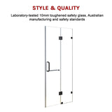 110 x 200cm Wall to Wall Frameless Shower Screen 10mm Glass By Della Francesca - 45-Degree Angle