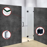 120 x 200cm Wall to Wall Frameless Shower Screen 10mm Glass By Della Francesca - Top-Down View