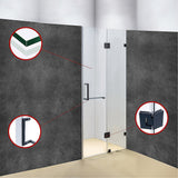 110 x 200cm Wall to Wall Frameless Shower Screen 10mm Glass By Della Francesca - Top-Down View