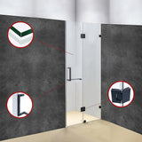 120 x 200cm Wall to Wall Frameless Shower Screen 10mm Glass By Della Francesca - Top-Down View