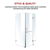 1200 x 700mm Frameless 10mm Glass Shower Screen By Della Francesca - 45-Degree Angle