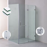 1200 x 1000mm Frameless 10mm Glass Shower Screen By Della Francesca - Top-Down View