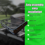 Universal Roof Rack Basket - Car Luggage Carrier Steel Cage Vehicle Cargo - Low Angle