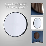 80cm Round Wall Mirror Bathroom Makeup Mirror by Della Francesca - Close-Up Angle