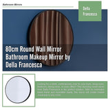80cm Round Wall Mirror Bathroom Makeup Mirror by Della Francesca - Low Angle