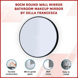 90cm Round Wall Mirror Bathroom Makeup Mirror by Della Francesca - Side View