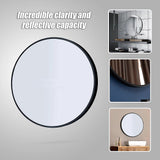 90cm Round Wall Mirror Bathroom Makeup Mirror by Della Francesca - Close-Up Angle