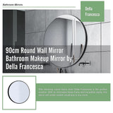 90cm Round Wall Mirror Bathroom Makeup Mirror by Della Francesca - Low Angle