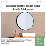 90cm Round Wall Mirror Bathroom Makeup Mirror by Della Francesca - Extra Image