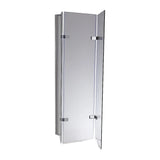 3 Fold Chrome Folding Bath Shower Screen Door Panel 1300mm x 1400mm - Top-Down View
