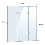 3 Fold Chrome Folding Bath Shower Screen Door Panel 1300mm x 1400mm - Extra Image
