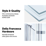 3 Fold Chrome Folding Bath Shower Screen Door Panel 1300mm x 1400mm - 45-Degree Angle