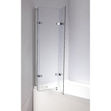 3 Fold Chrome Folding Bath Shower Screen Door Panel 1300mm x 1400mm - Rear View