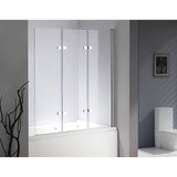 3 Fold Chrome Folding Bath Shower Screen Door Panel 1300mm x 1400mm - Front View