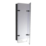 3 Fold Black Folding Bath Shower Screen Door Panel 1300mm x 1400mm - Rear View