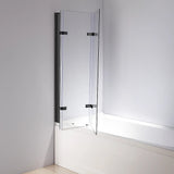 3 Fold Black Folding Bath Shower Screen Door Panel 1300mm x 1400mm - Close-Up Angle
