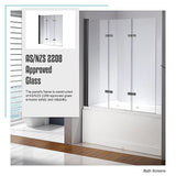 3 Fold Black Folding Bath Shower Screen Door Panel 1300mm x 1400mm - Extra Image