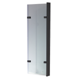 3 Fold Black Folding Bath Shower Screen Door Panel 1300mm x 1400mm - 45-Degree Angle