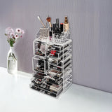 11 Drawers Clear Acrylic Tower Organiser Cosmetic jewellery Luxury Storage Cabinet - Front View