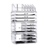 11 Drawers Clear Acrylic Tower Organiser Cosmetic jewellery Luxury Storage Cabinet - Close-Up Angle