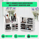 11 Drawers Clear Acrylic Tower Organiser Cosmetic jewellery Luxury Storage Cabinet - Extra Image