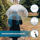 5x Clear Transparent Rain Walking Umbrella Parasol PVC Dome Wedding Party Favour - Rear View