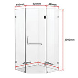 900 x 900mm Frameless 10mm Glass Shower Screen By Della Francesca - Low Angle