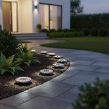 12x Solar Powered LED Buried Inground Recessed Light Garden Outdoor Deck Path - Front View