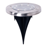 12x Solar Powered LED Buried Inground Recessed Light Garden Outdoor Deck Path - Rear View