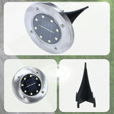 12x Solar Powered LED Buried Inground Recessed Light Garden Outdoor Deck Path - Low Angle