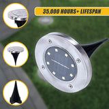 12x Solar Powered LED Buried Inground Recessed Light Garden Outdoor Deck Path - Extra Image