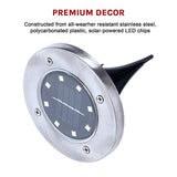 12x Solar Powered LED Buried Inground Recessed Light Garden Outdoor Deck Path - Extra Image