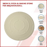 38cm XL Pizza & Baking Stone for BBQ/Oven/Grill - Side View