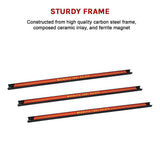3 x 61cm Magnetic Wall Mounted Tool Holder Storage Organiser Garage Workshop - Close-Up Angle