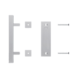 12 Square Pull and Flush Door Handle Set Stainless Steel Barn Door Hardware - Top-Down View